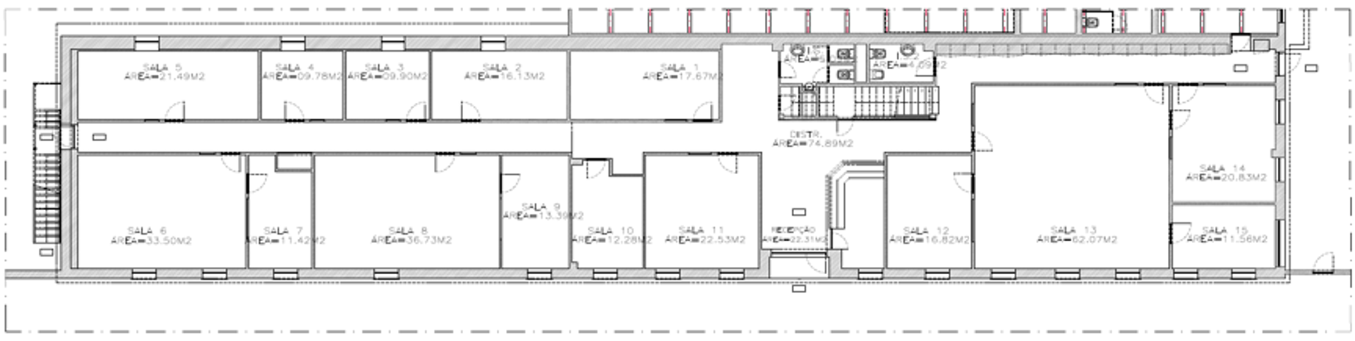 Escritórios entre 10m2 e 70m2