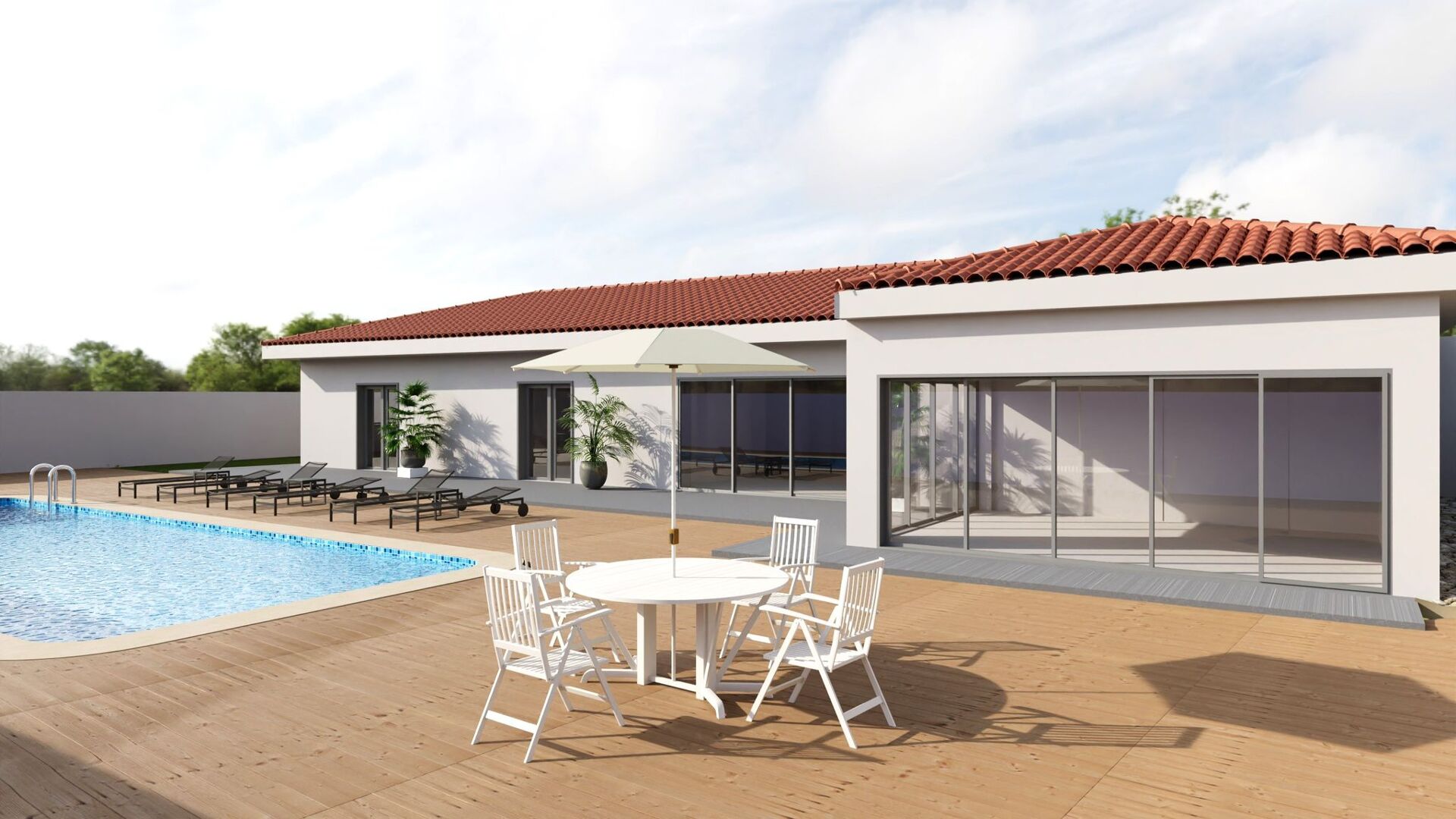Viva a Modernidade e o Charme: Moradia Térrea T5 com Piscina em Cobre para Famílias!